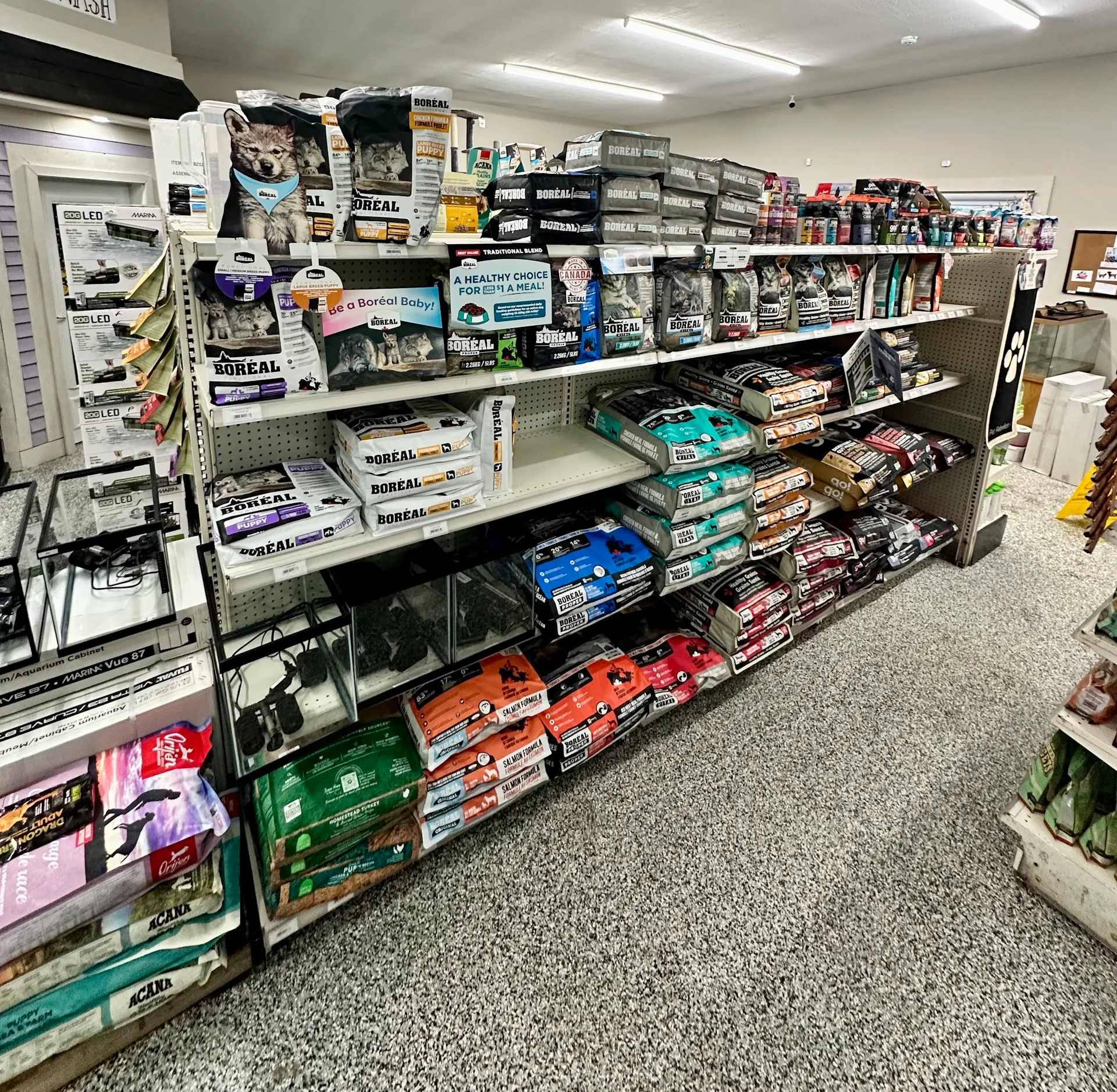 Featured dog food selection at PTM Pet Supplies