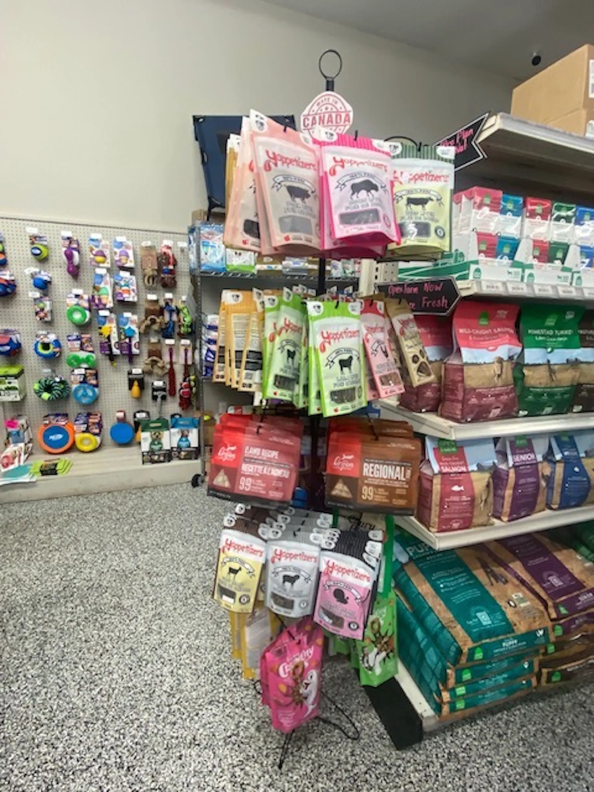 Additional dog treats display at PTM Pet Supplies